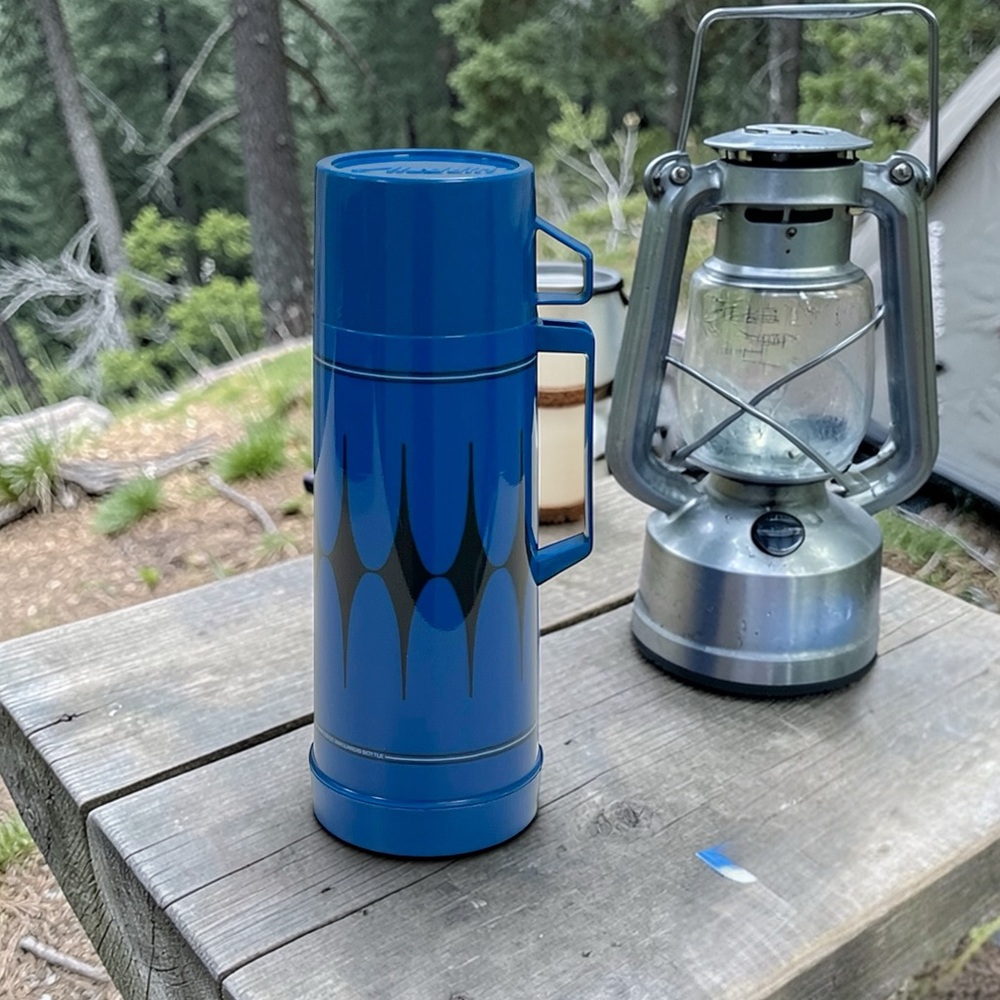 Aladdin Blue Black Diamond Argyle Pattern Vanguard Bottle Thermos Cup Lid